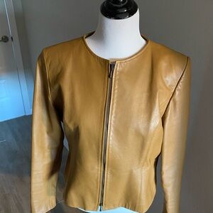 Vintage MLC Collarless Leather Jacket